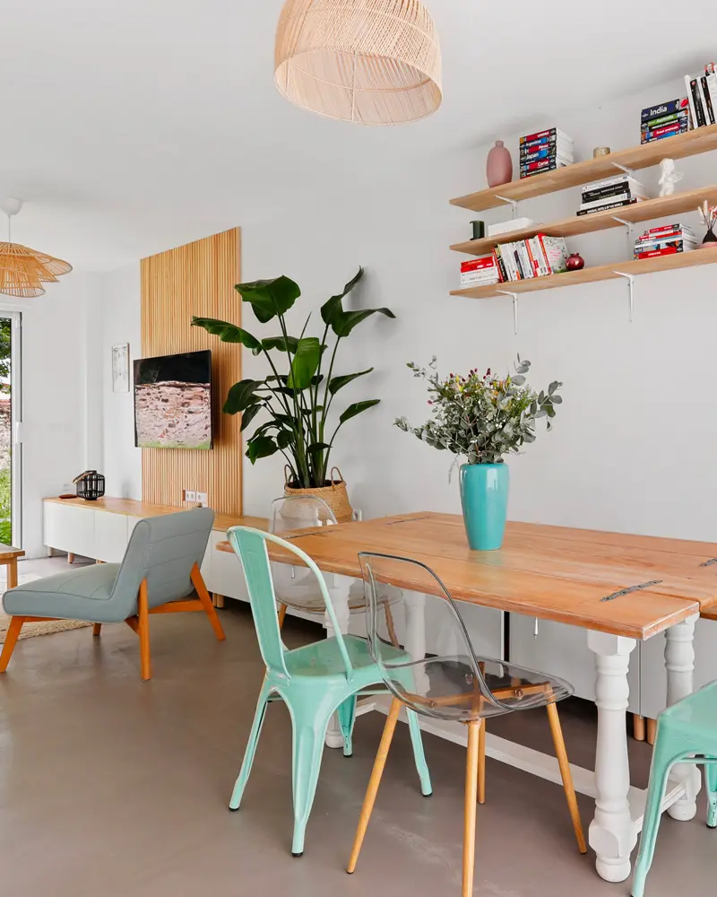 deco salle a manger sol beton