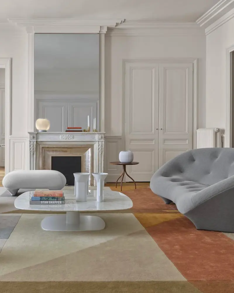 deco salon marbre blanc