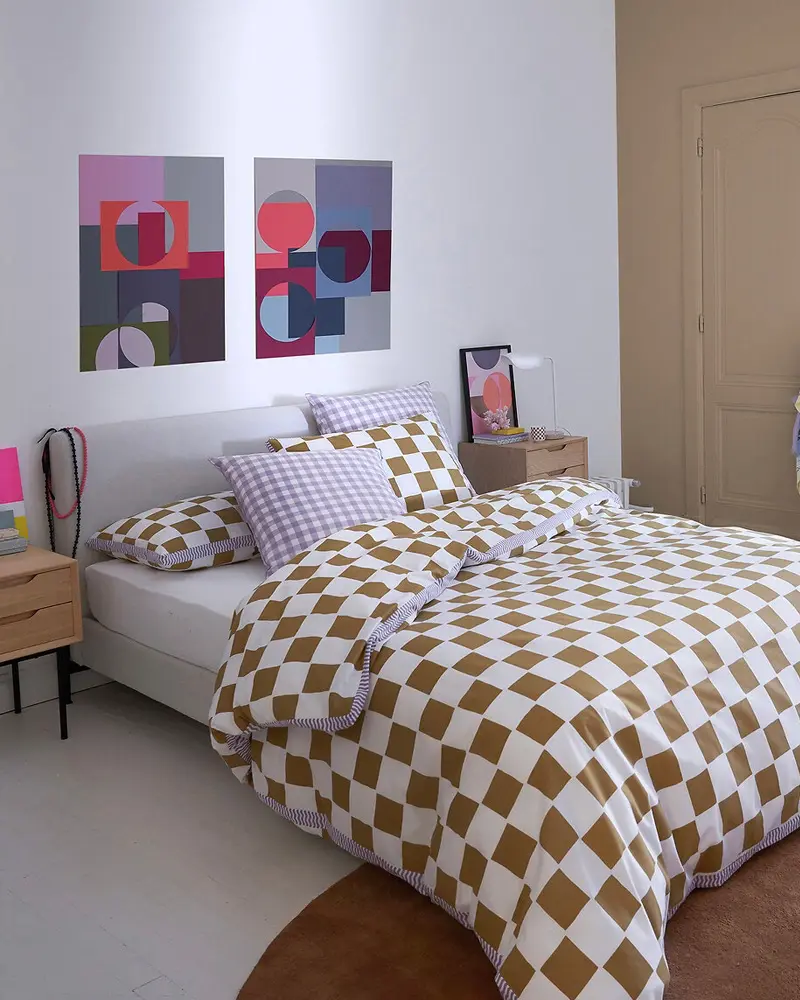housse de couette damier