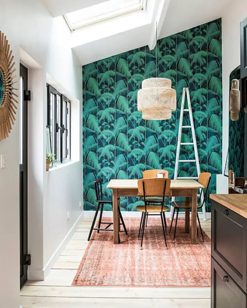 papier peint tropical deco salle a manger