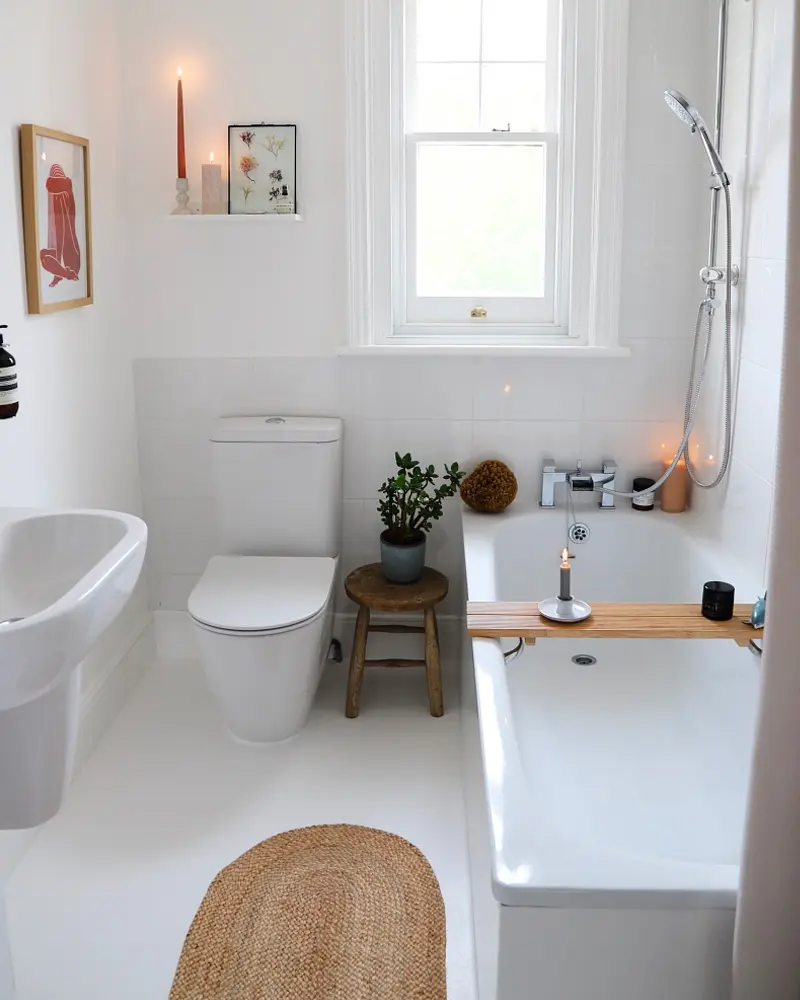 salle de bain cosy cocooning blanc