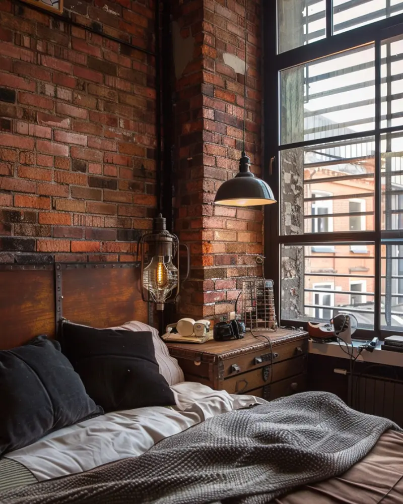 deco chambre industrielle feutrée