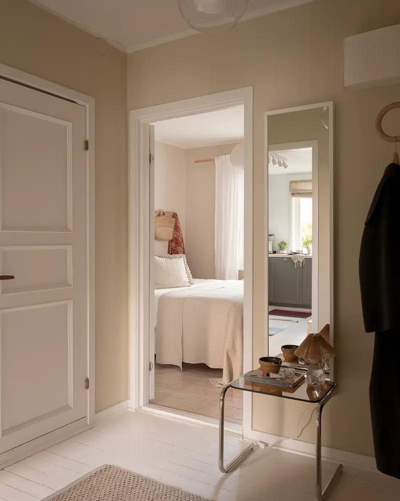 deco appartement naturel vert kaki entree