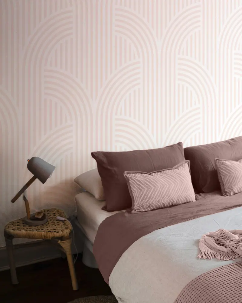 deco chambre cosy cocooning rose papier peint