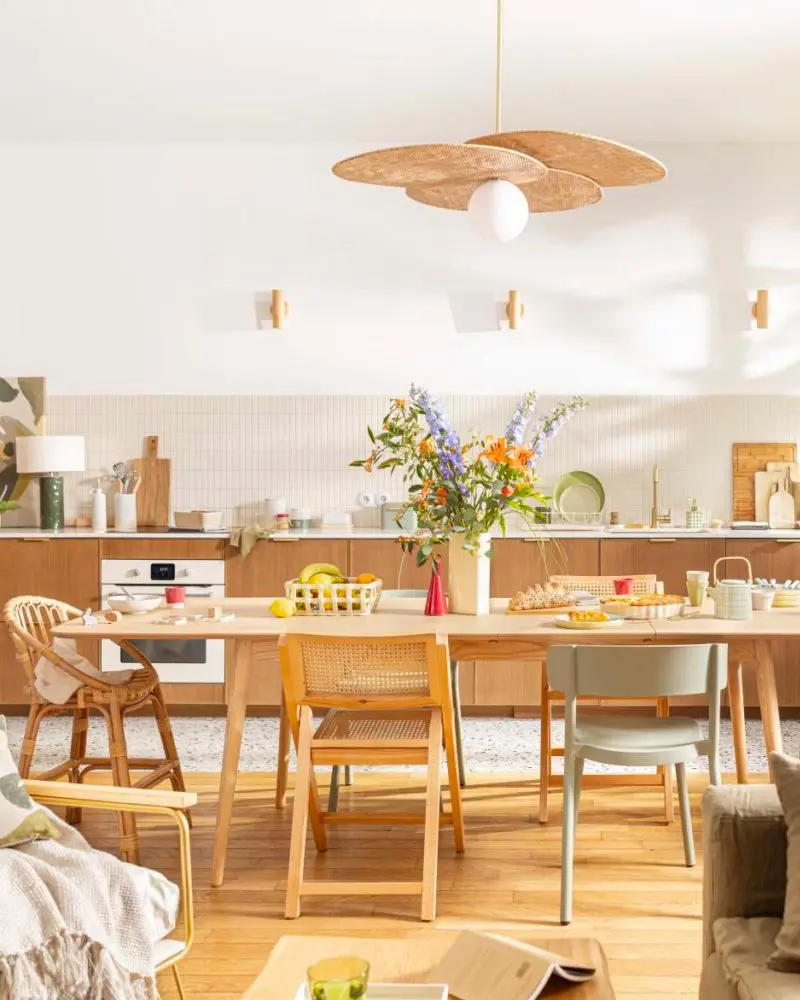 deco salle a manger boheme cannage