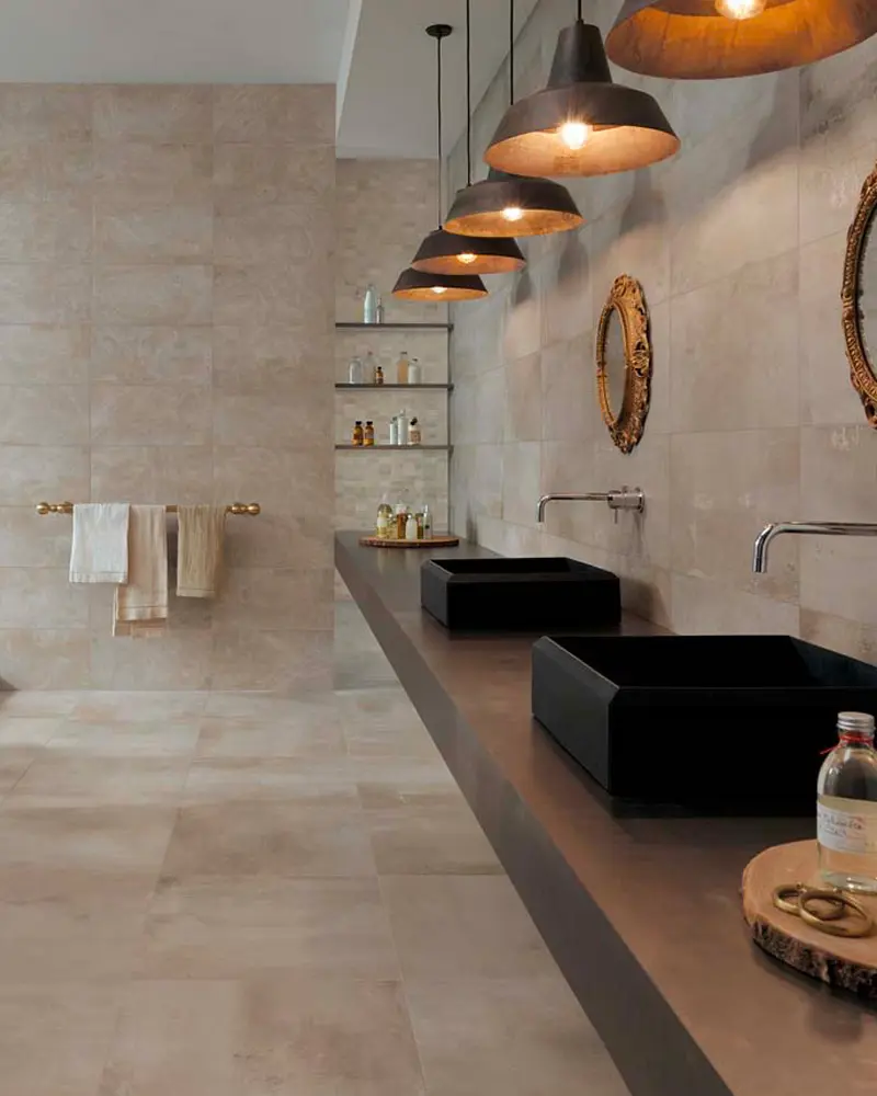 deco salle de bain industrielle beton