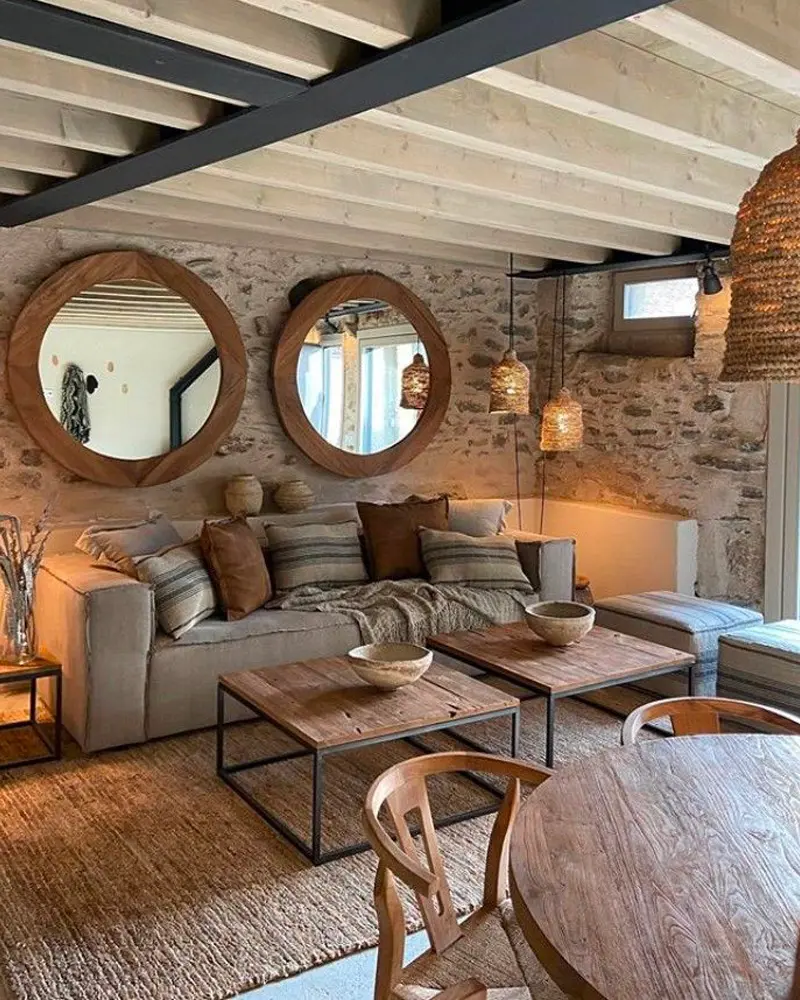 deco salon campagne moderne industriel