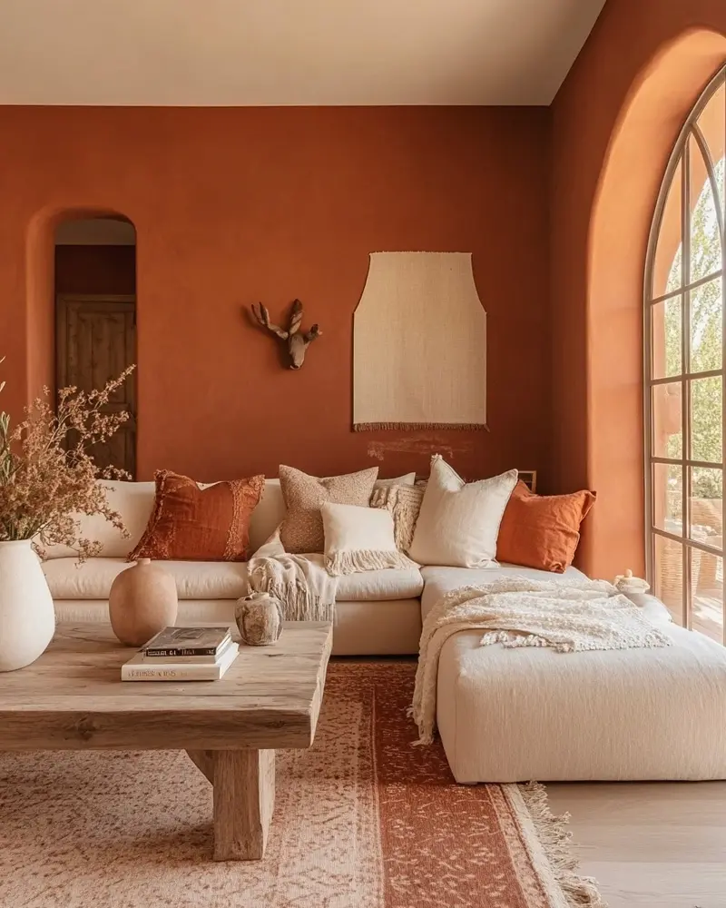 deco salon terracotta beige