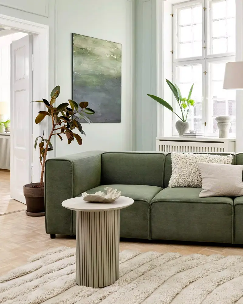 deco salon vert minimaliste zen