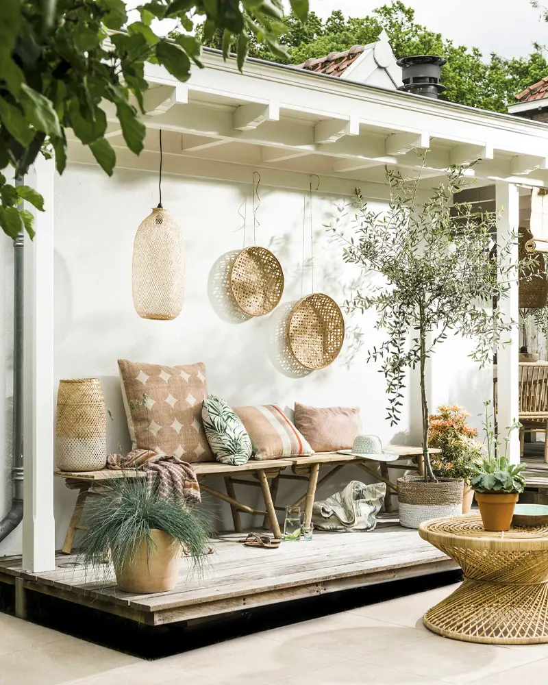deco terrasse boheme blanc