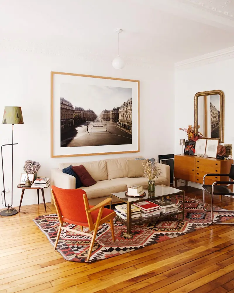 fauteuil orange deco salon