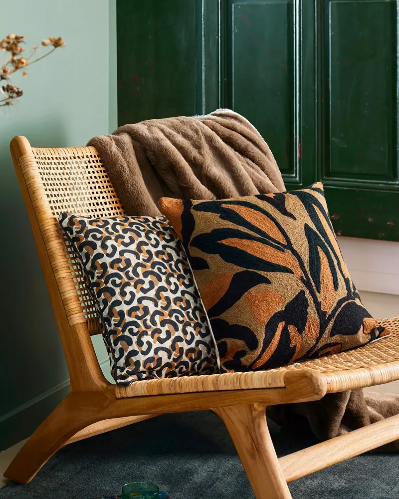 plaid marron fausse fourrure