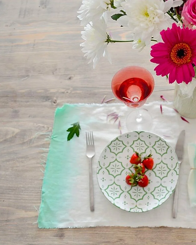 set de table teinture diy