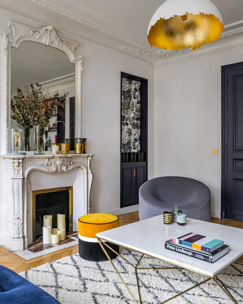 suspension moderne doree deco salon