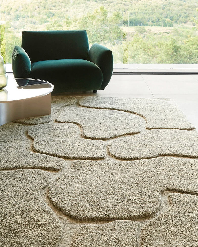 tapis tufte vert sauge