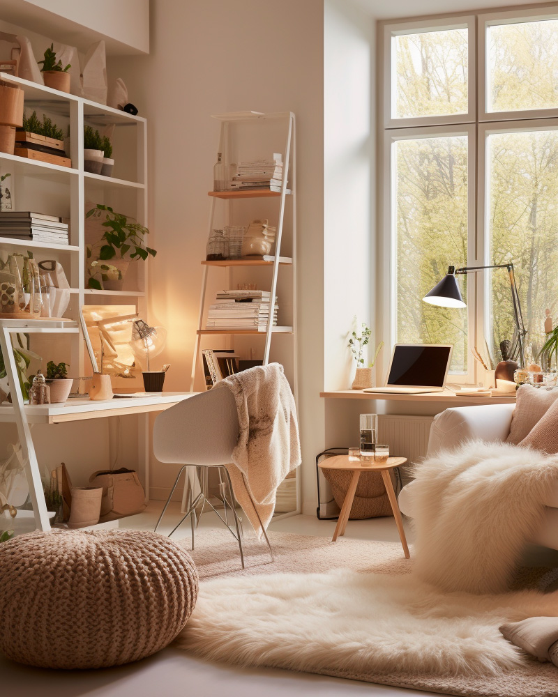 deco bureau cocooning beige