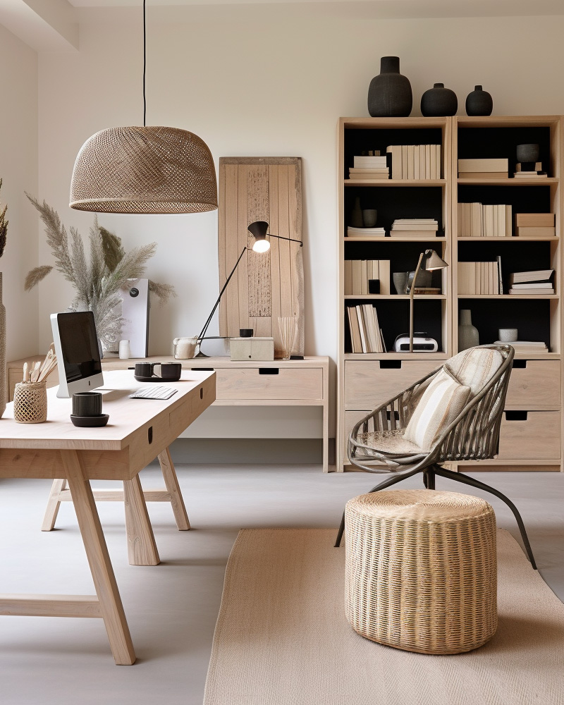 deco bureau ethnique moderne