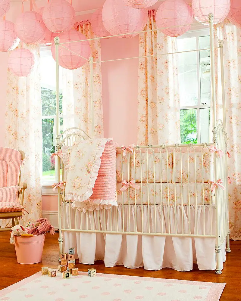 deco chambre bebe vintage rose