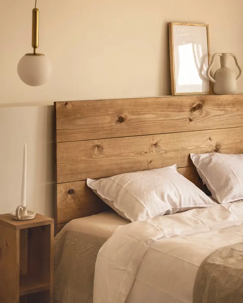 deco chambre beige noir nature