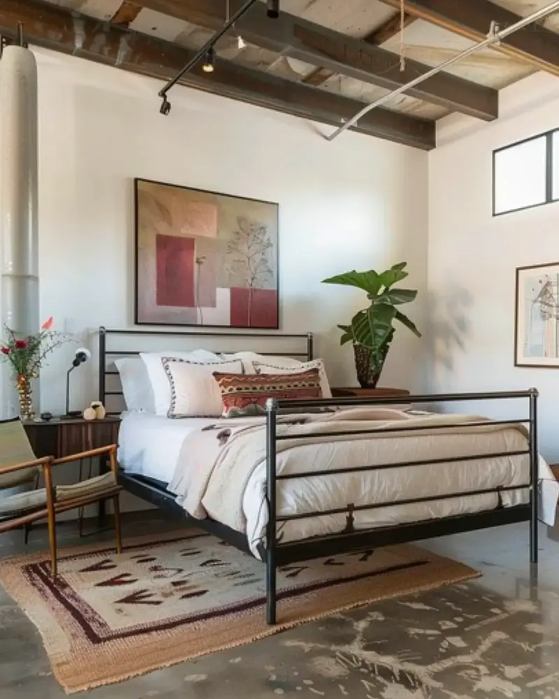 deco chambre industrielle boheme moderne