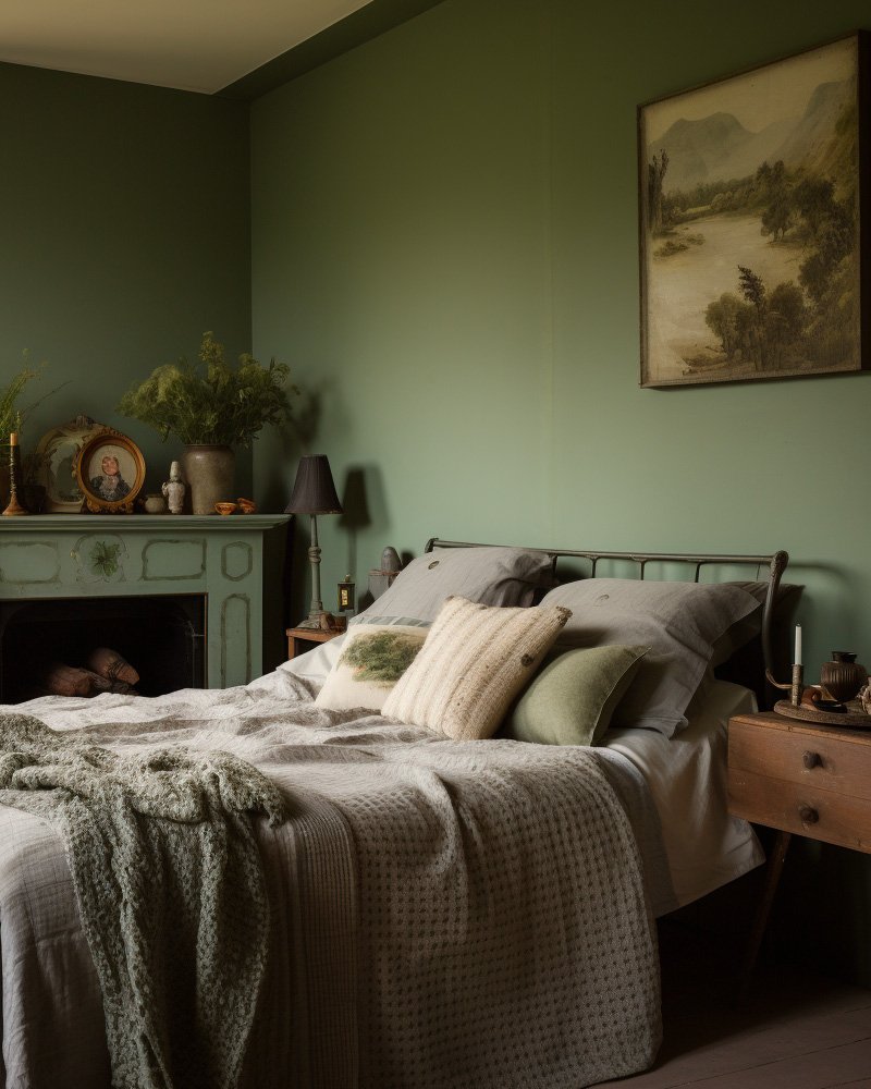 deco chambre vert sauge gris