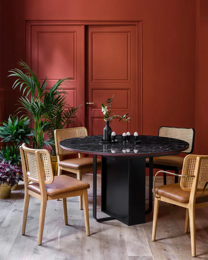 deco salle a manger chic chaise cannage