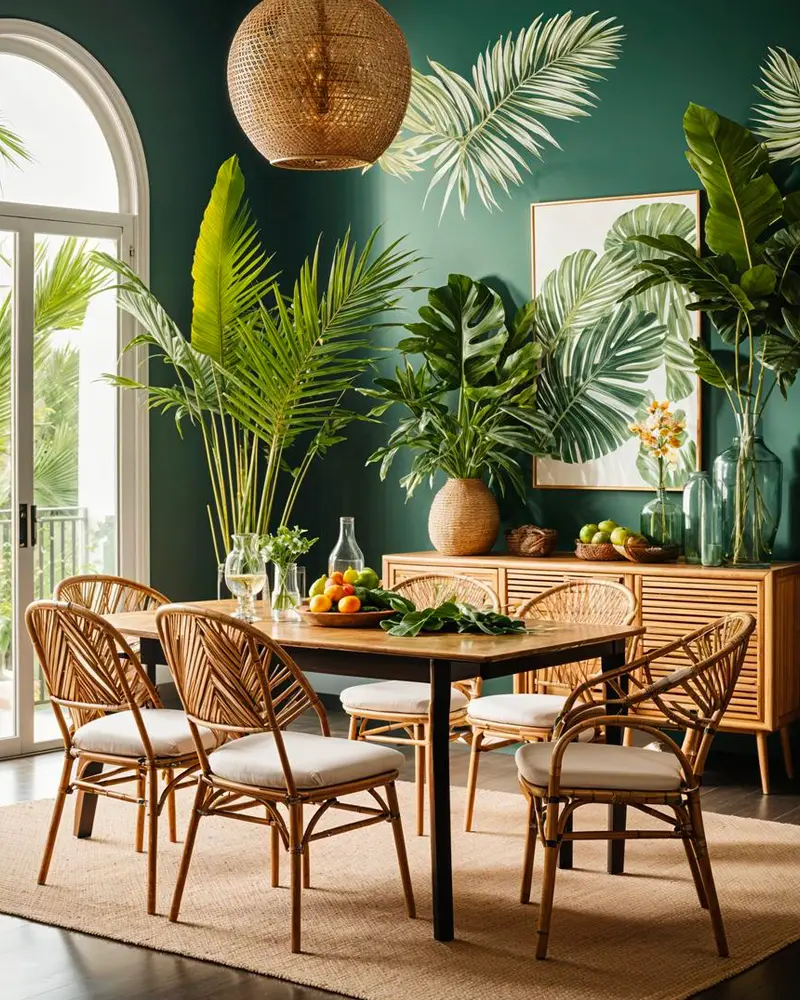 deco salle a manger tropicale