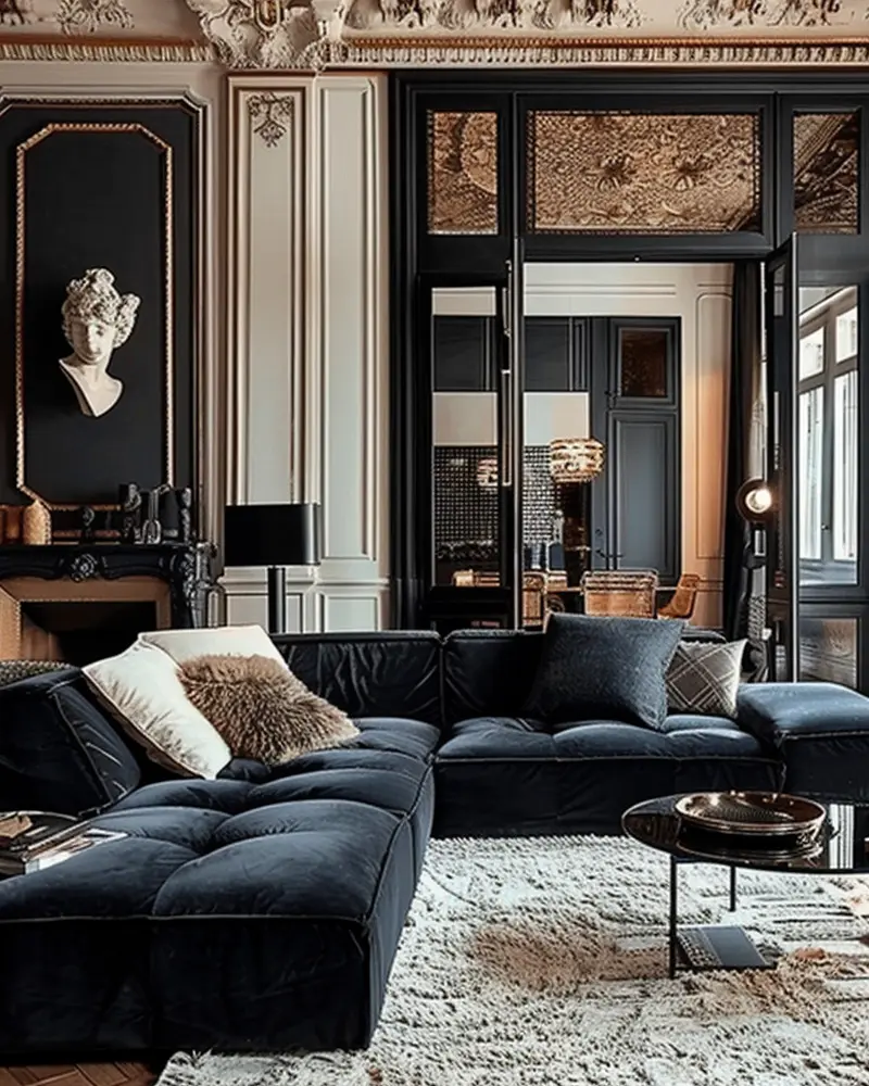 deco salon chic noir