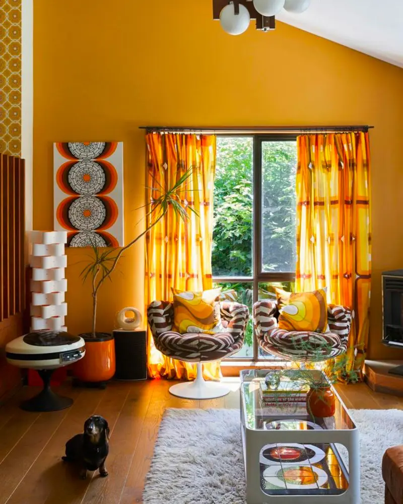 deco salon vintage jaune