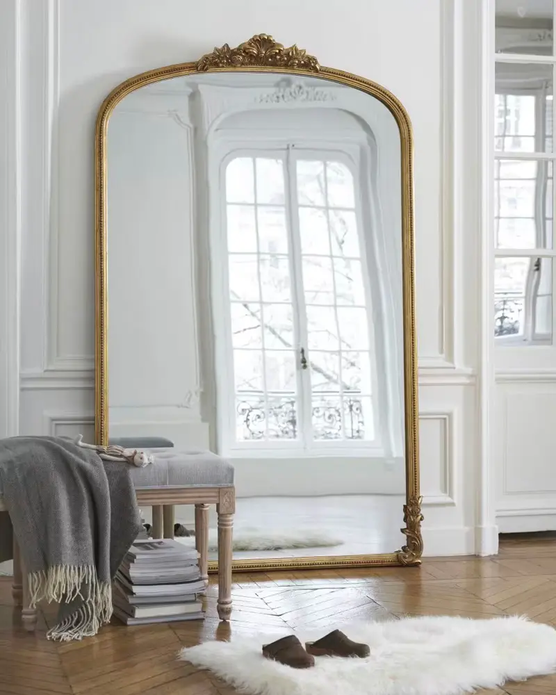 grand miroir campagne dore