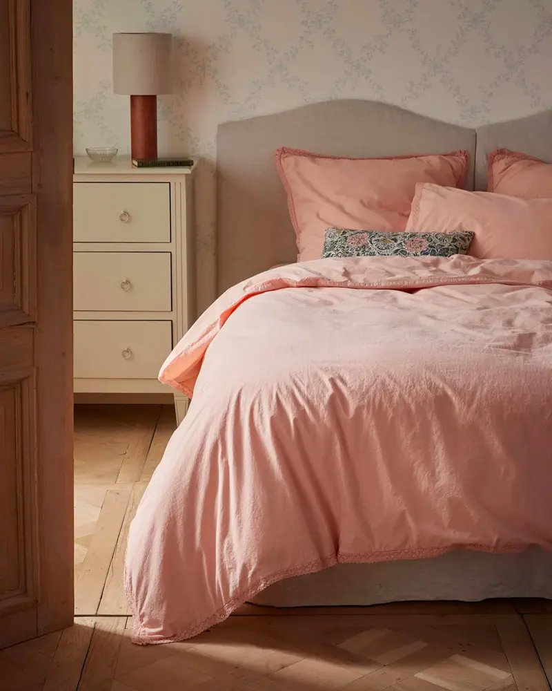 housse de couette rose