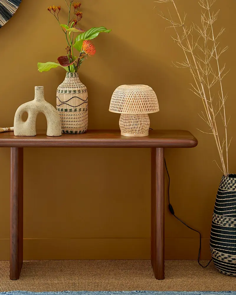 lampe champignon bambou