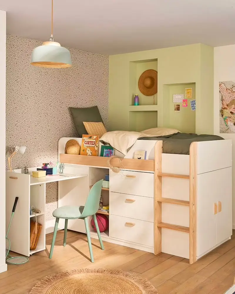 lit enfant mi hauteur bureau integre