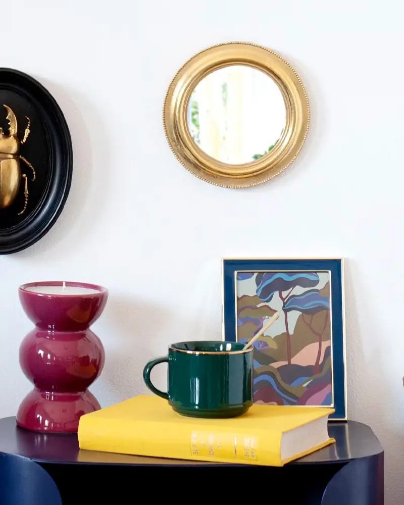 miroir rond chic dore