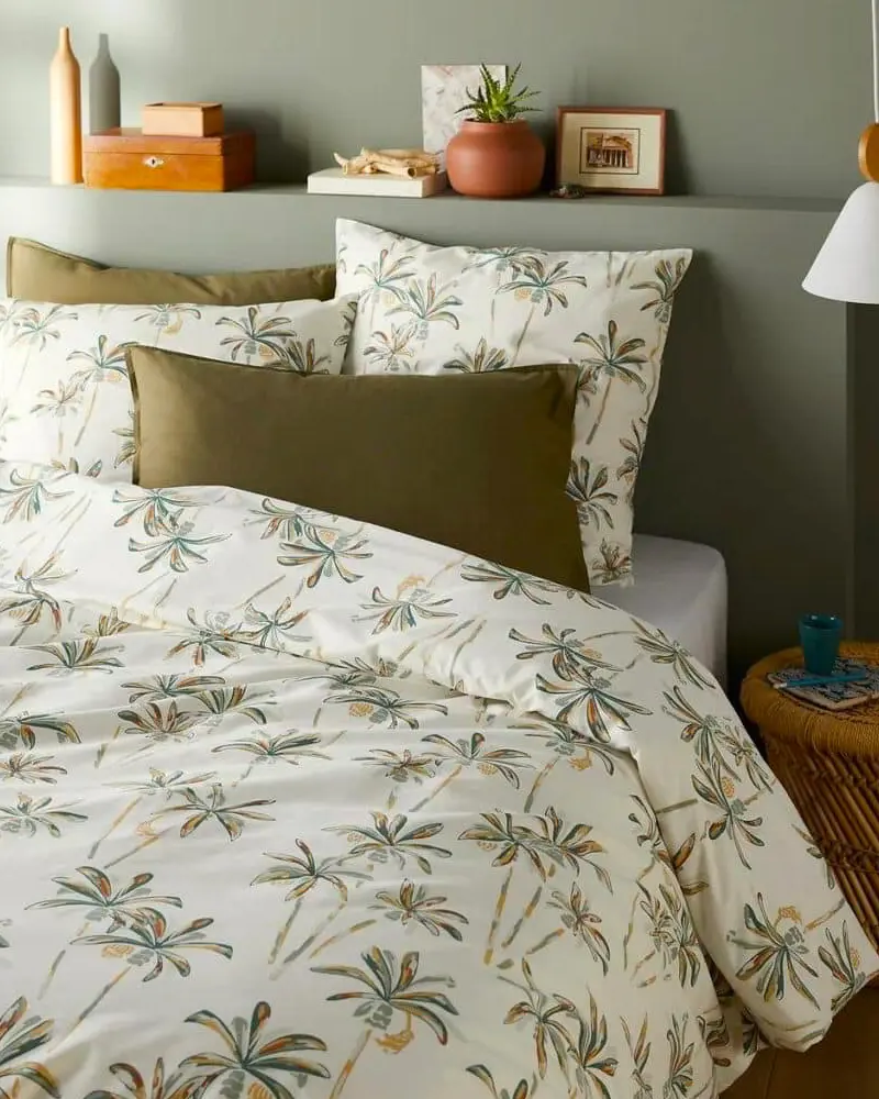 parure lit tropicale deco chambre