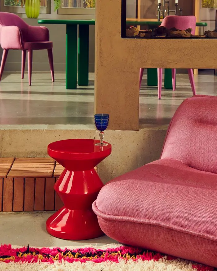 tabouret zigzag rouge