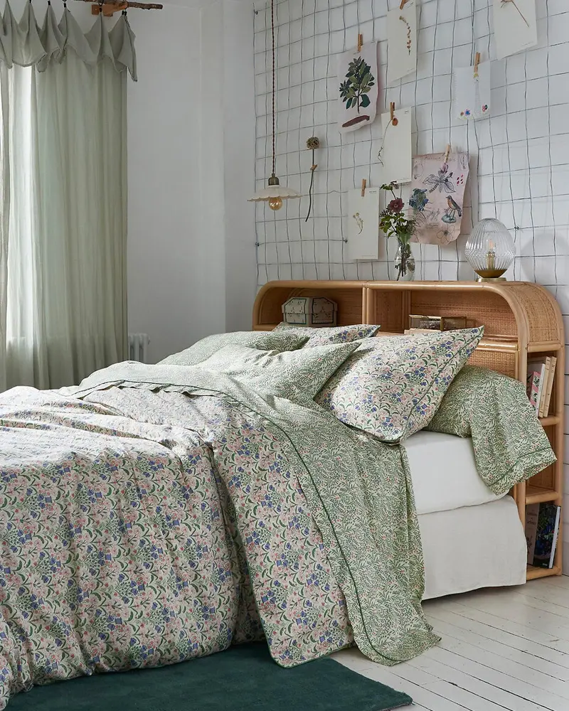 tete de lit rangement rotin