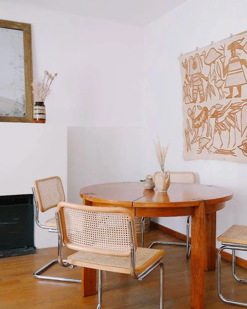 chaise cannage vintage deco salle a manger