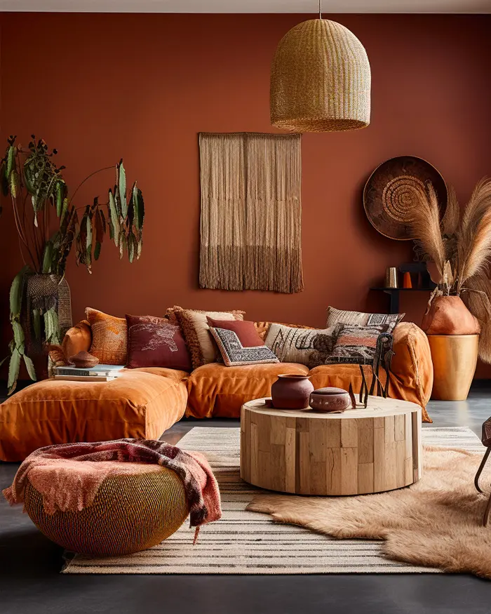 deco salon nature terracotta