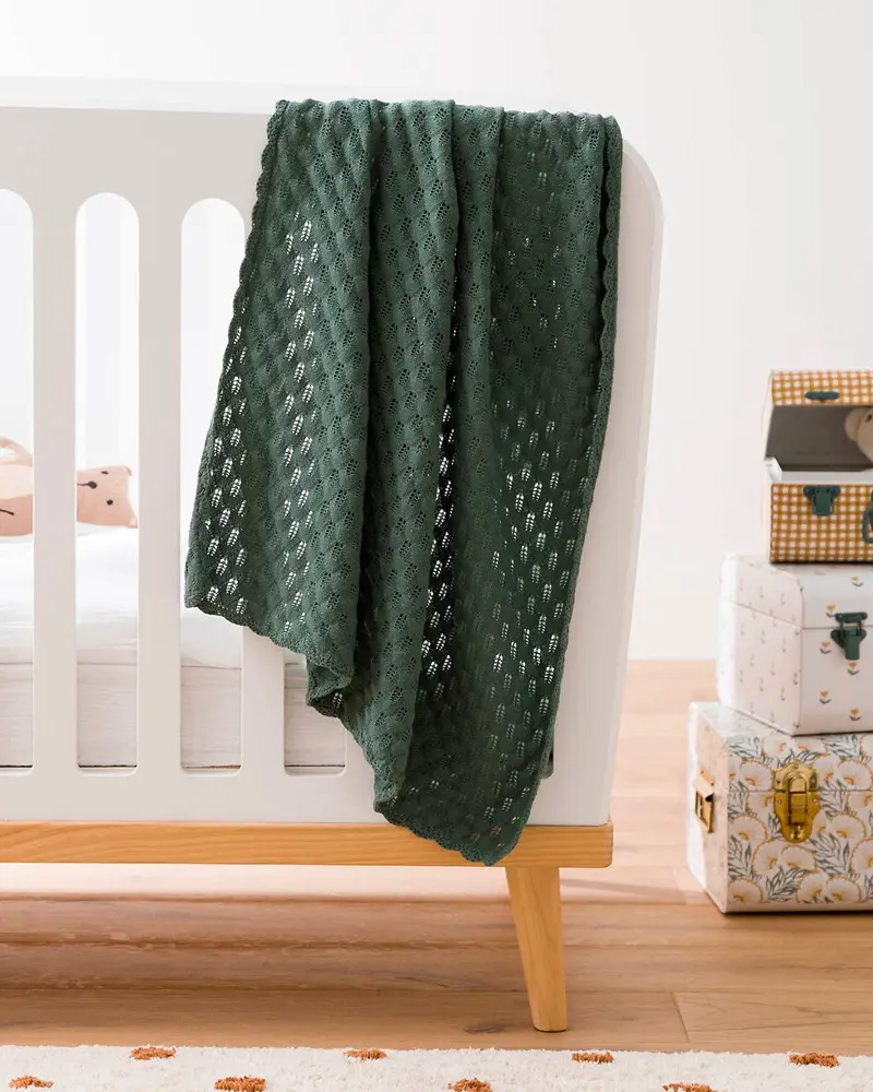 plaid crochet vert canard