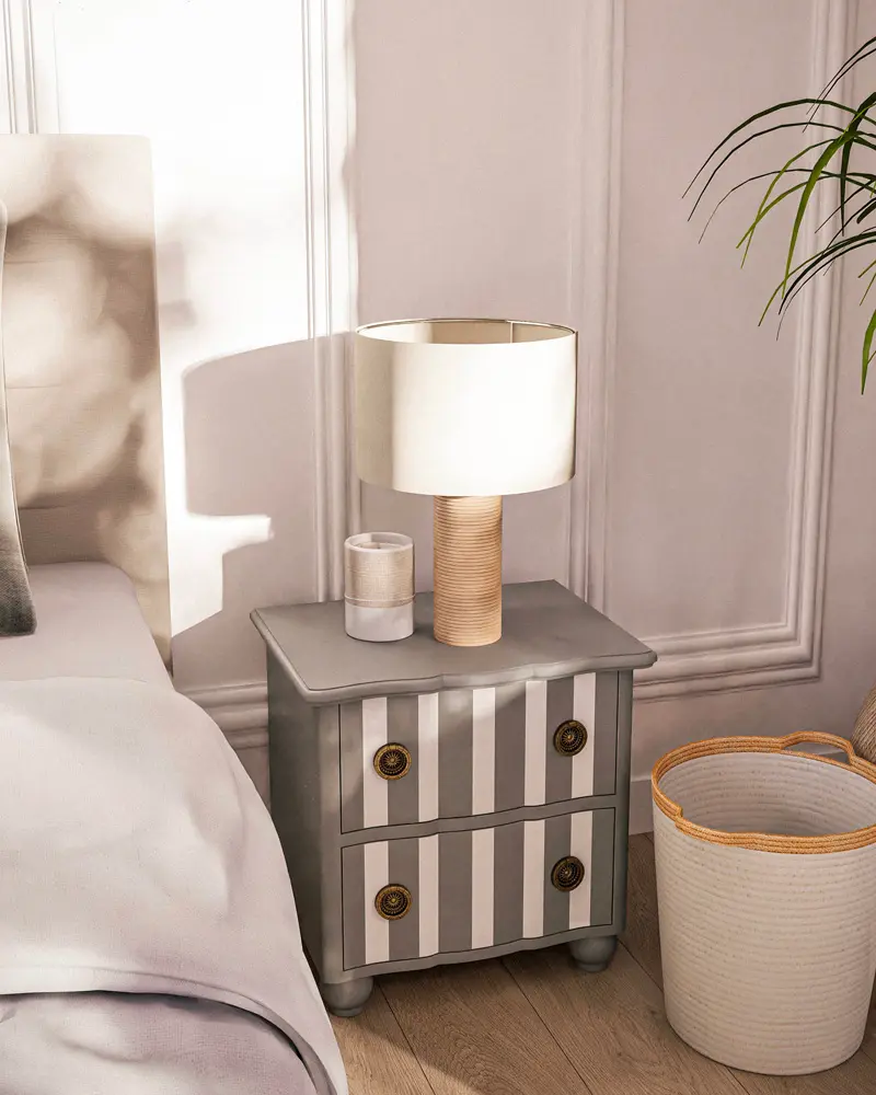 table de chevet chic rayures