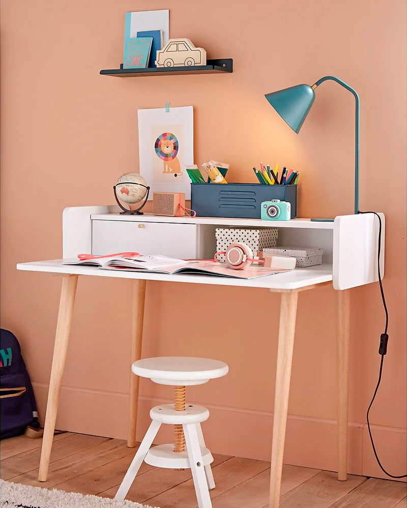 bureau enfant blanc bois