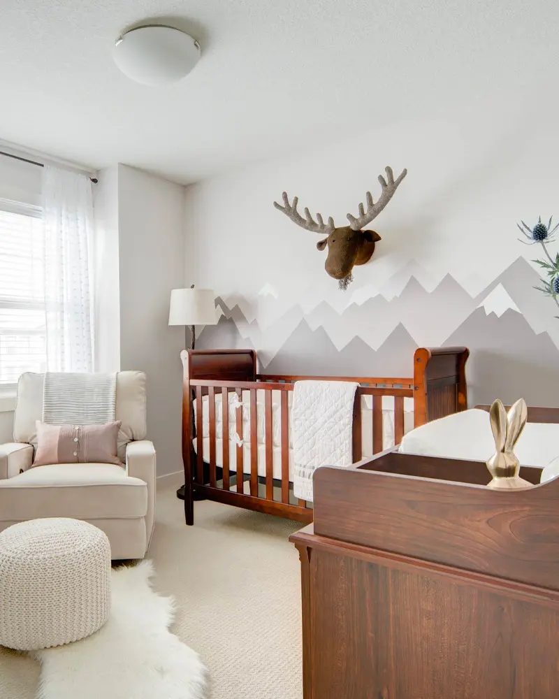 deco chambre bebe cabane bois moderne