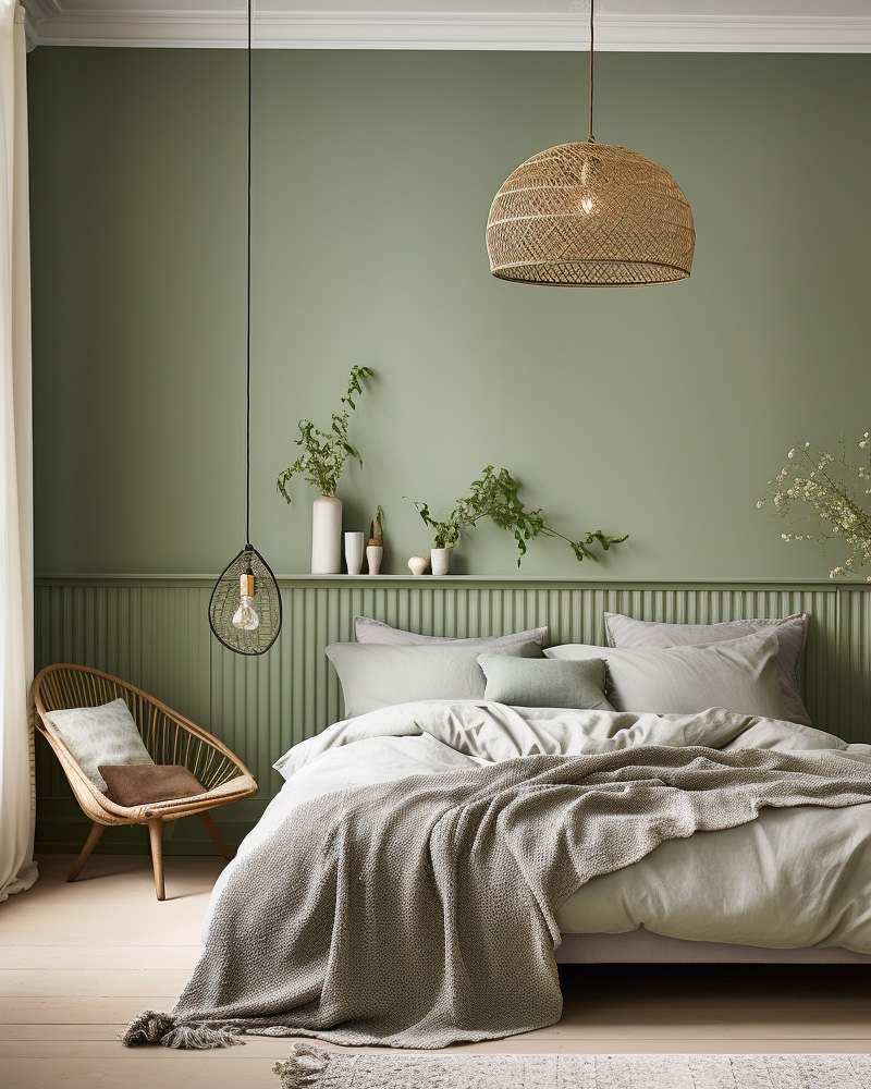 deco chambre nature vert sauge