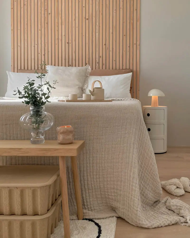 deco chambre scandinave beige bois