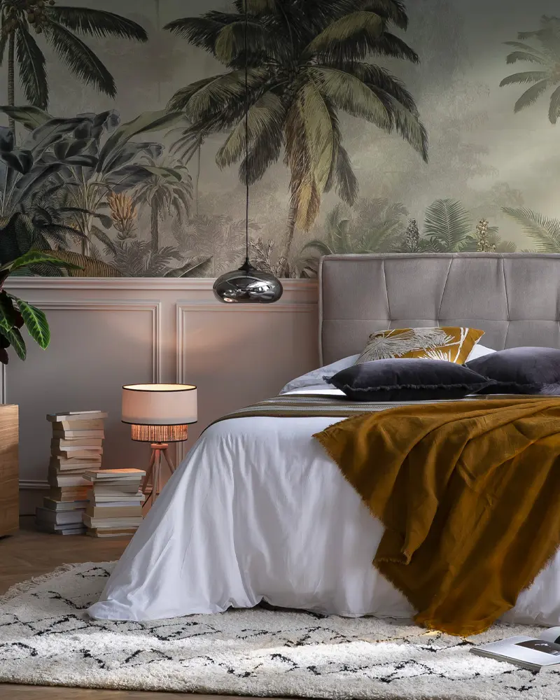 deco chambre tropicale chic