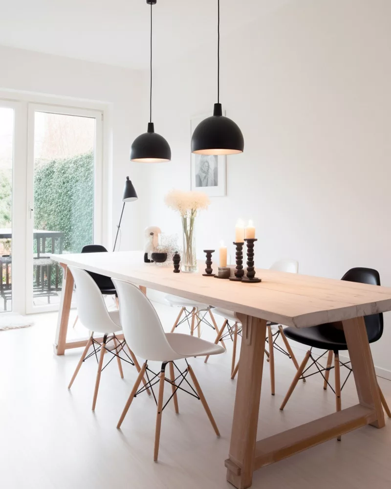 deco salle a manger minimaliste noir bois