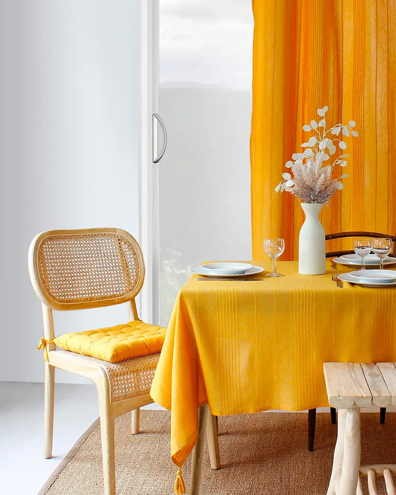 deco salle a manger nature jaune moutarde