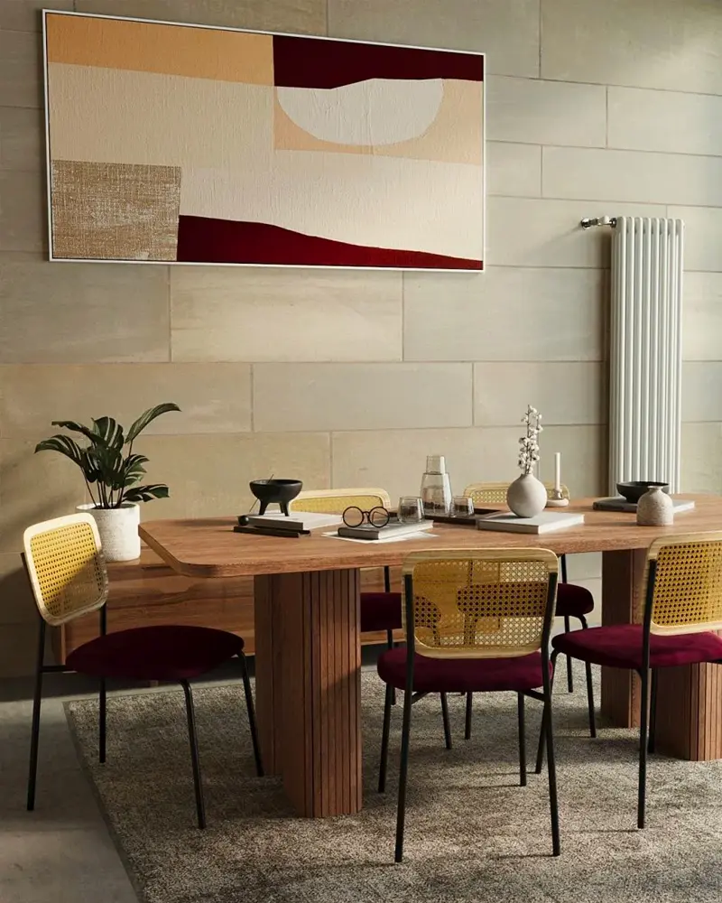 deco salle a manger vintage cannage
