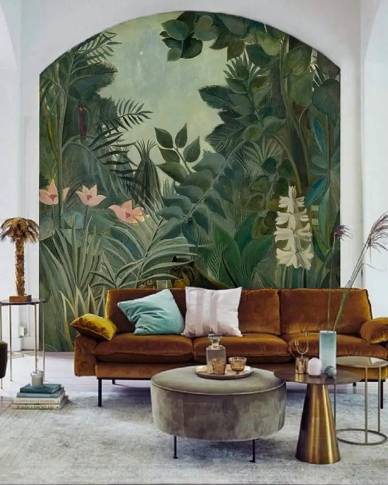 deco salon tropical papier peint